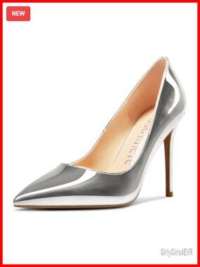 Women's Pointed Toe Stiletto Pumps 4 Inch Heel Slip-On Dress Shoes